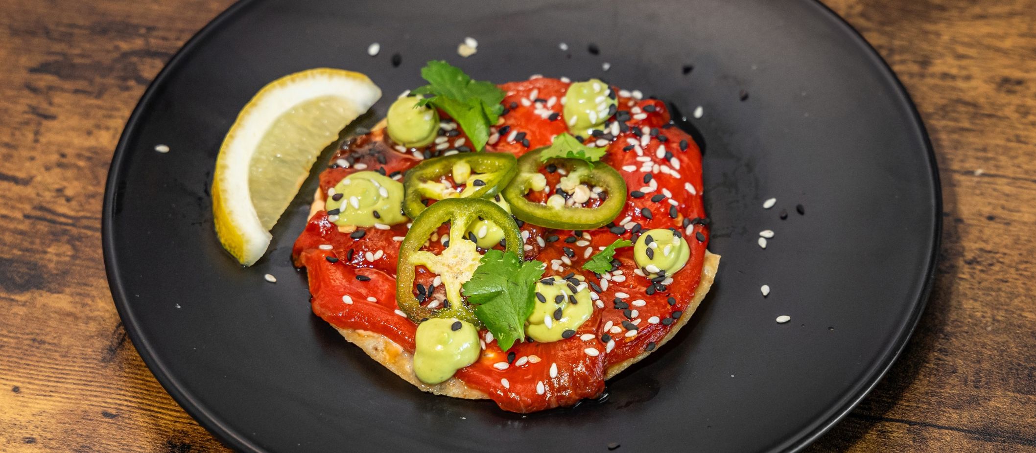 single watermelon tostada